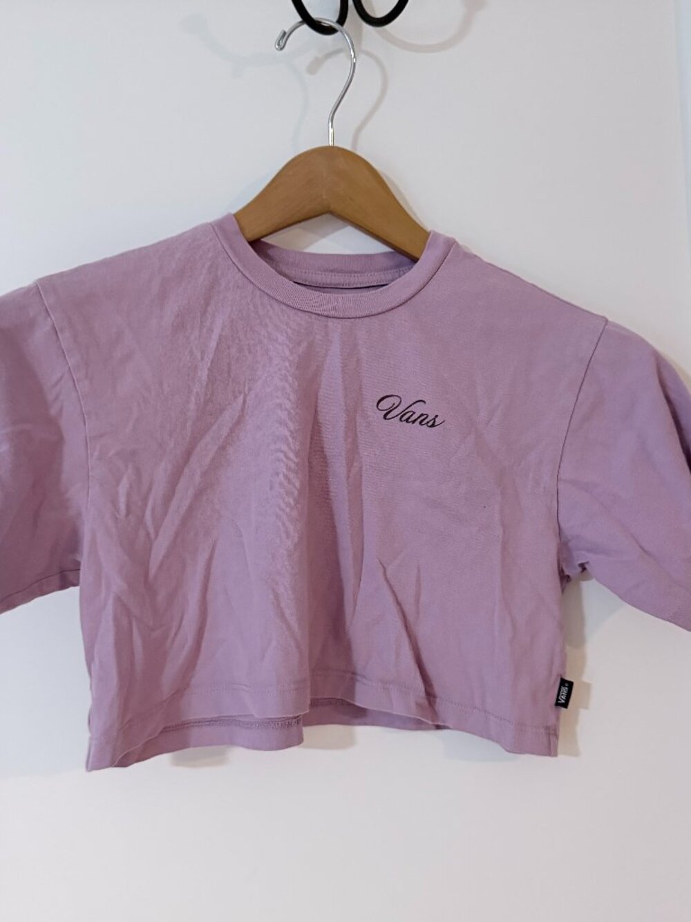 Vans Girls Butterfly Graphic Cropped Tee Pink Size Small 7-8